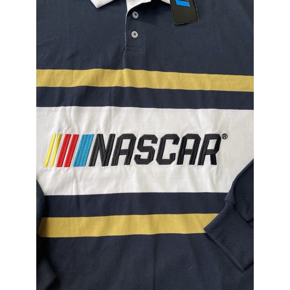 New Embroidered NASCAR Long Sleeve Polo Shirt Size L - J55 - Picture 3 of 3